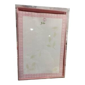 Vintage Pink Floral Stationery Set with Envelopes – New in Box